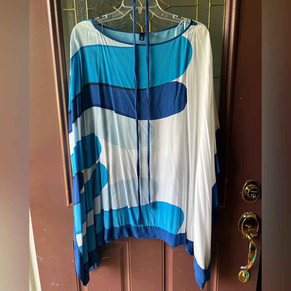 Marimekko Blue and White Oversized Tunic